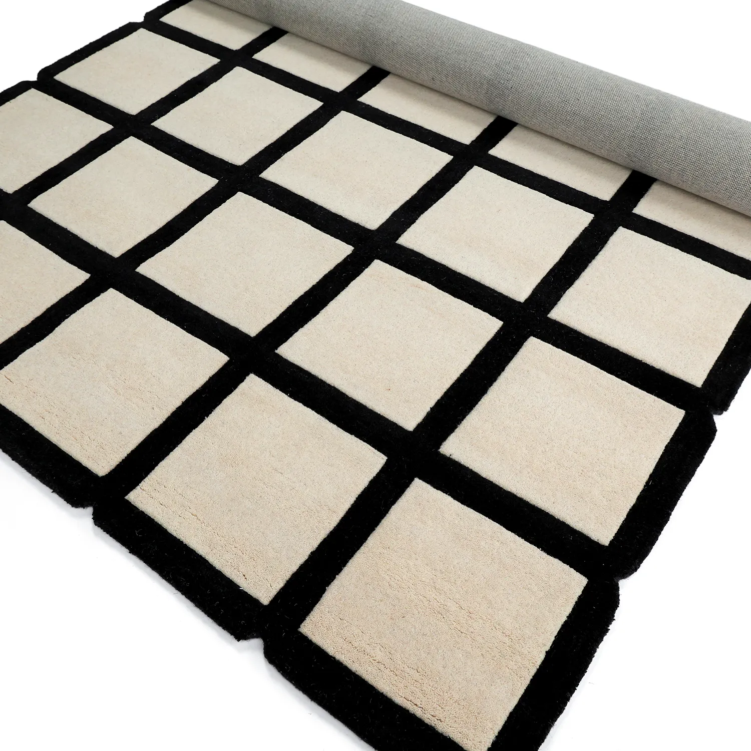 Villamatto - Syl Hand Tufted Wool Premium (musta/valkoinen)