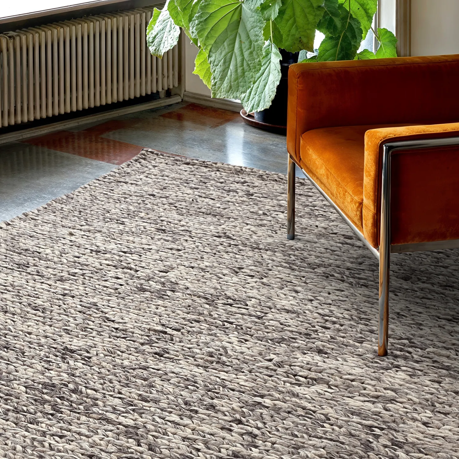 Villamatto - Talvia Braided Wool (tumman harmaa)