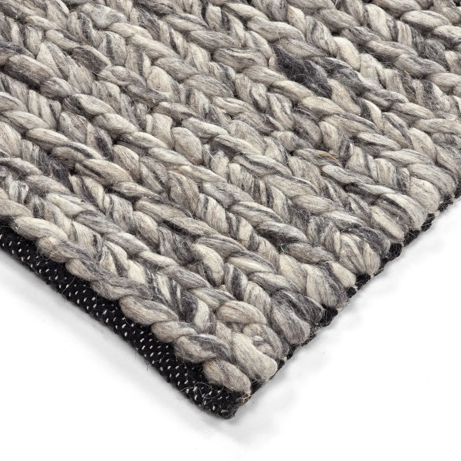 Villamatto - Talvia Braided Wool (tumman harmaa)