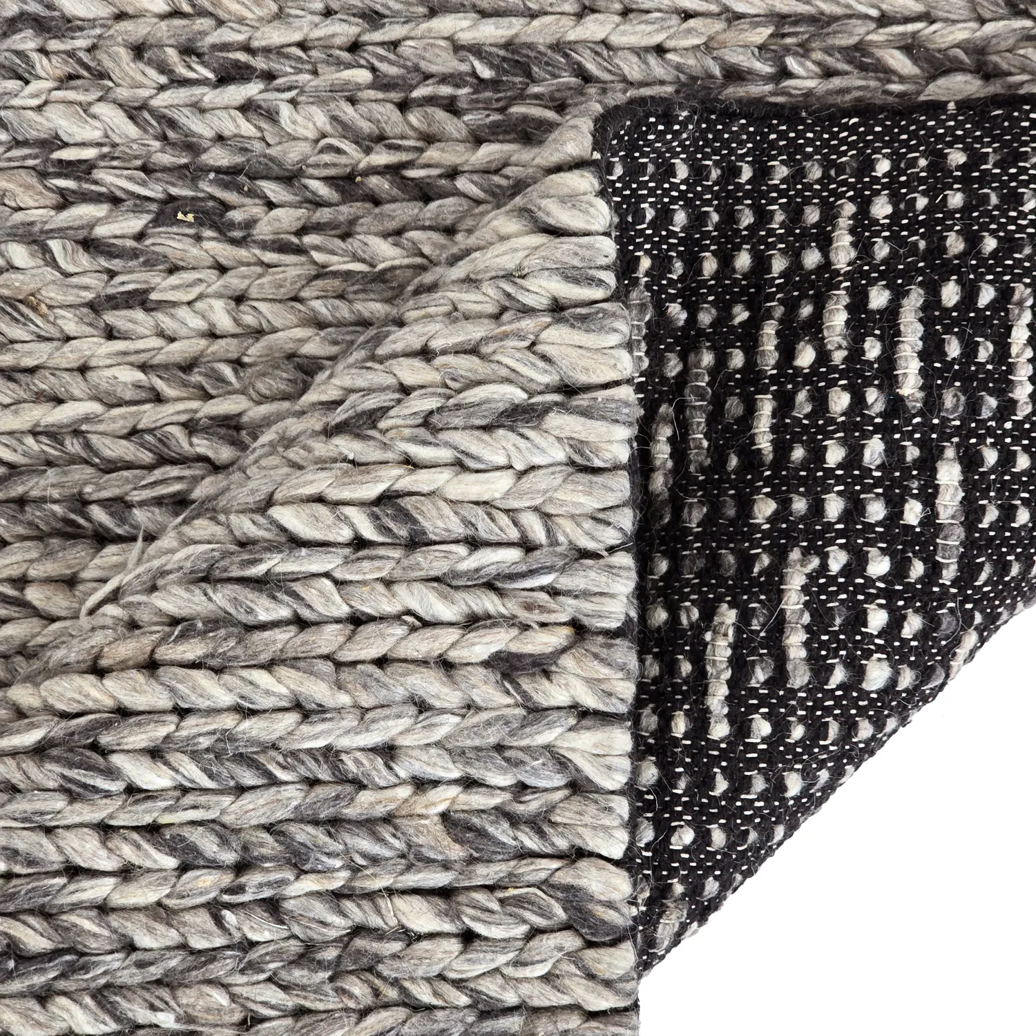 Villamatto - Talvia Braided Wool (tumman harmaa)