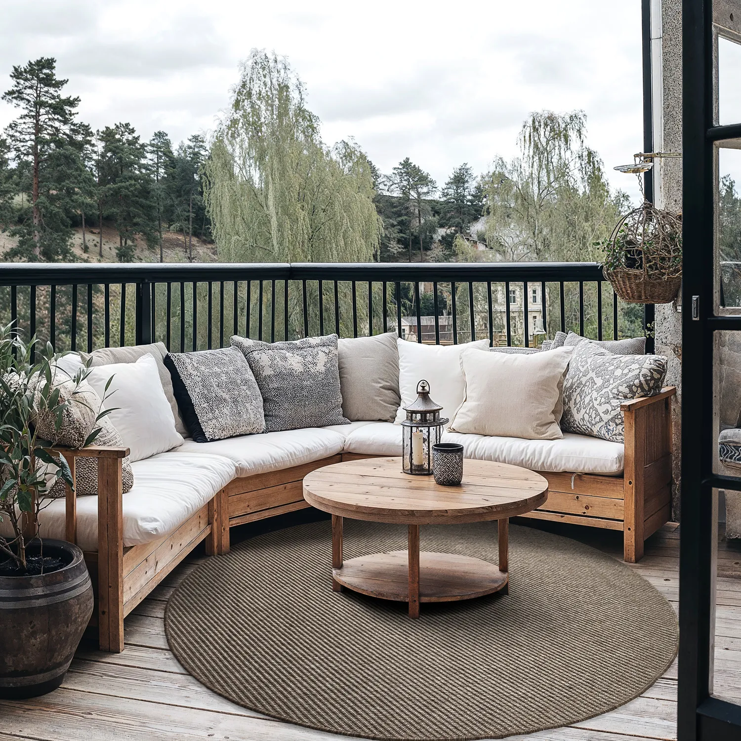 Pyöreät matot - Indoor/Outdoor Bennett (beige)