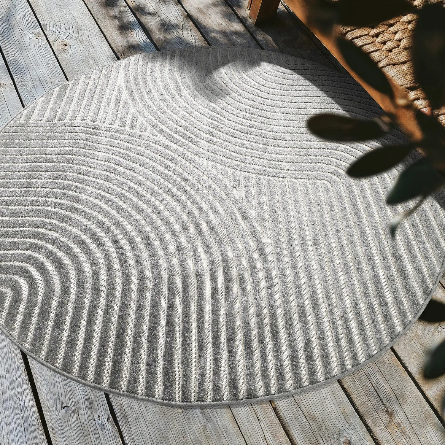 Pyöreät matot - Indoor/Outdoor Devon (harmaa)