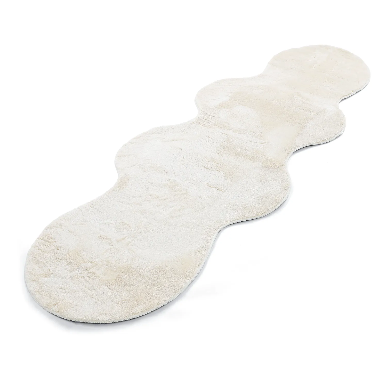 Aaltokuvioinen Käytävämatto - Aranga Super Soft Fur (beige)