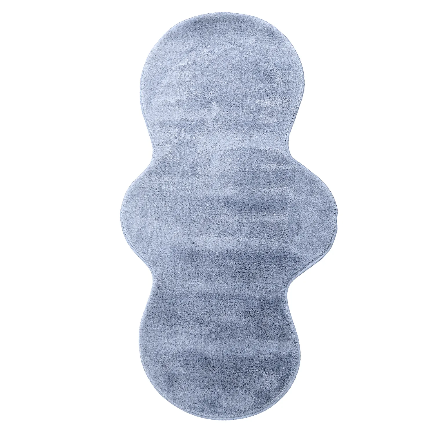 Aaltokuvioinen Käytävämatto - Aranga Super Soft Fur (terässininen)