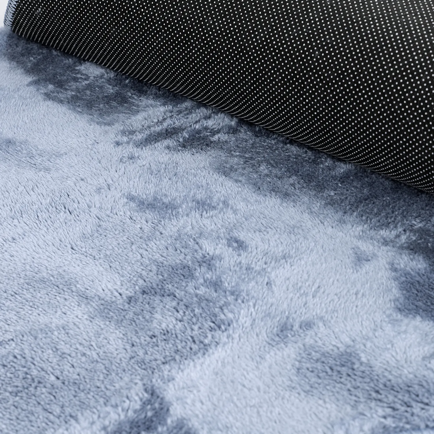 Aaltokuvioinen Käytävämatto - Aranga Super Soft Fur (terässininen)