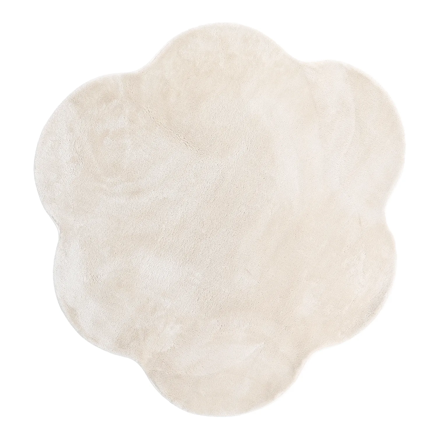 Pyöreä Aaltokuvioinen Matto - Aranga Super Soft Fur (beige)