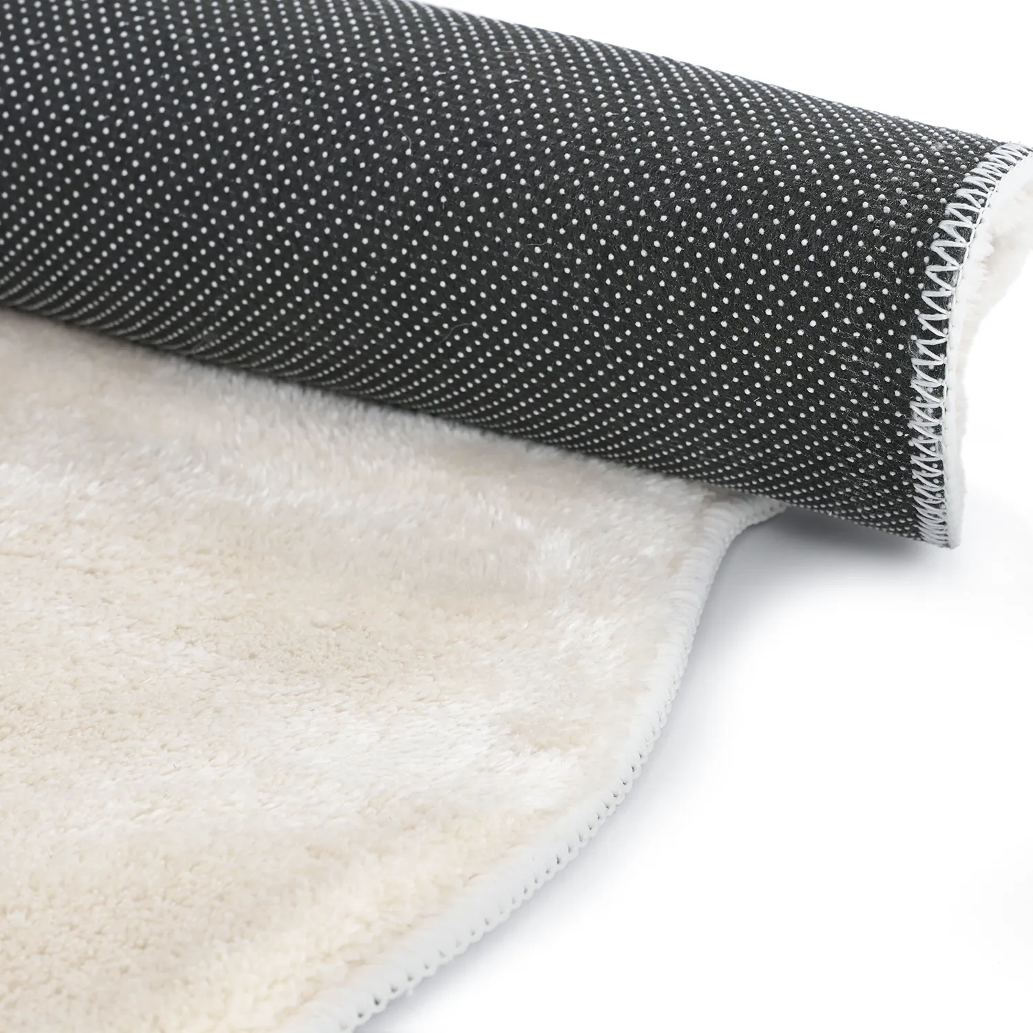 Pyöreä Aaltokuvioinen Matto - Aranga Super Soft Fur (beige)
