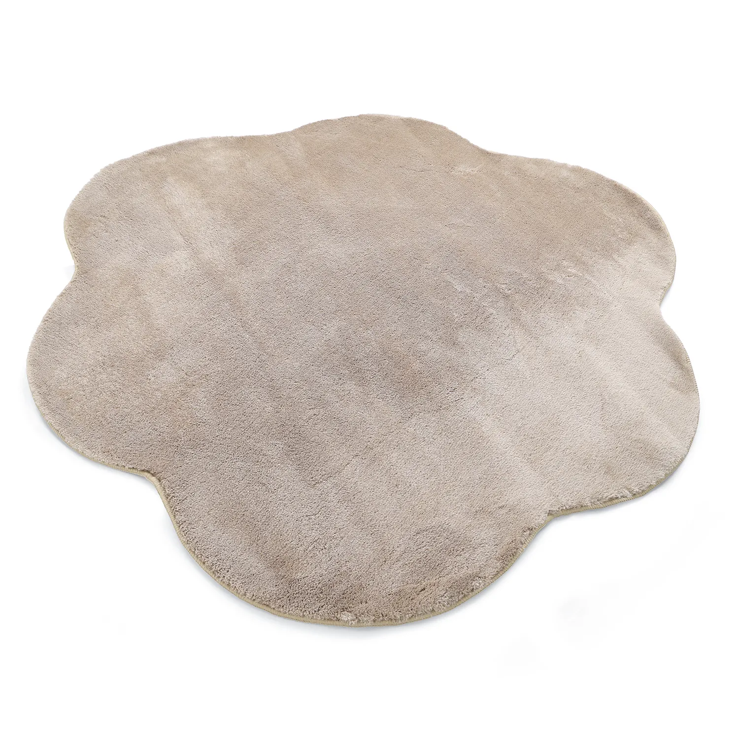 Pyöreä Aaltokuvioinen Matto - Aranga Super Soft Fur (ruskea)