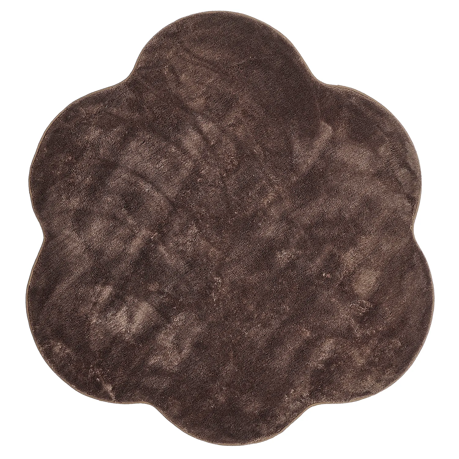 Pyöreä Aaltokuvioinen Matto - Aranga Super Soft Fur (tummanruskea)