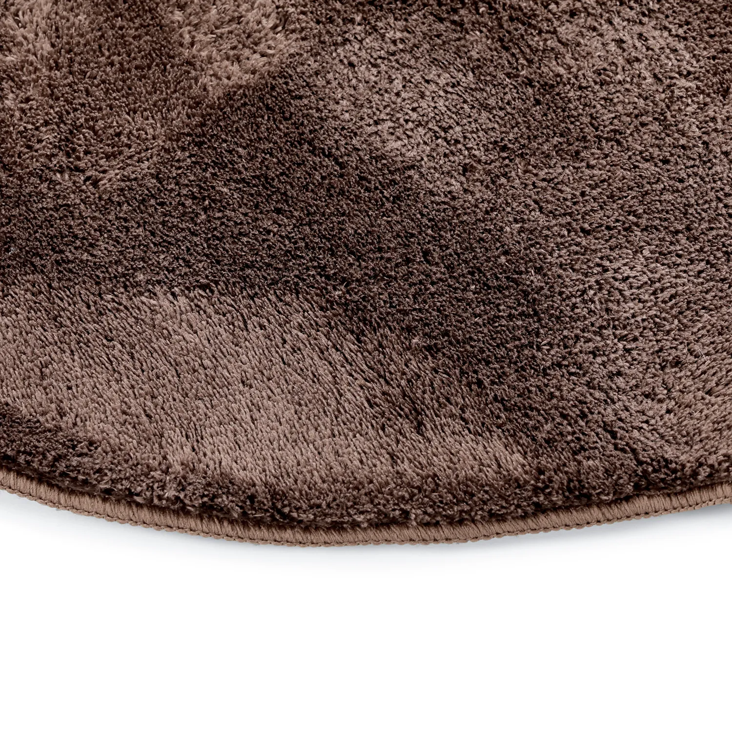 Pyöreä Aaltokuvioinen Matto - Aranga Super Soft Fur (tummanruskea)