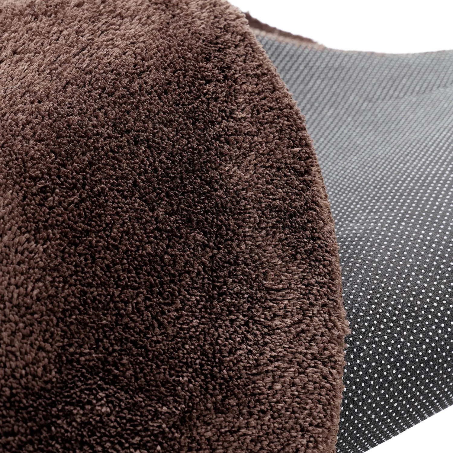 Pyöreä Aaltokuvioinen Matto - Aranga Super Soft Fur (tummanruskea)
