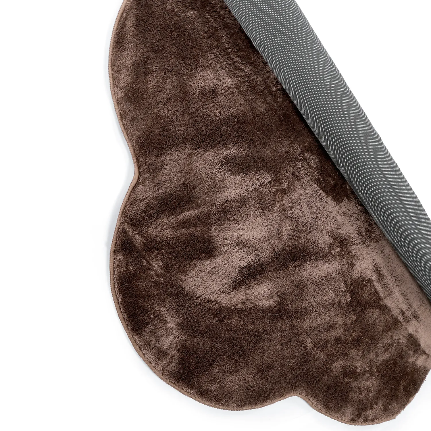 Pyöreä Aaltokuvioinen Matto - Aranga Super Soft Fur (tummanruskea)