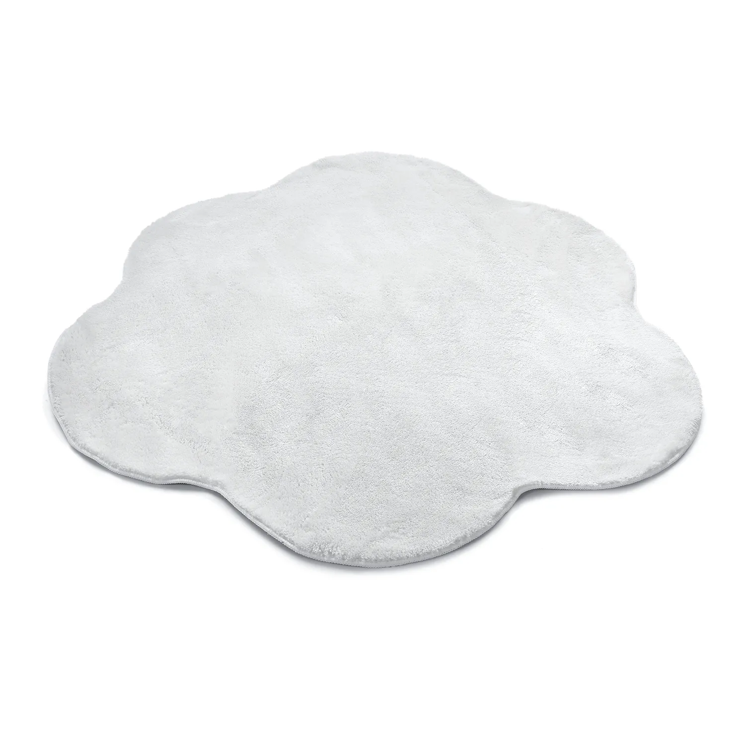 Pyöreä Aaltokuvioinen Matto - Aranga Super Soft Fur (valkoinen)