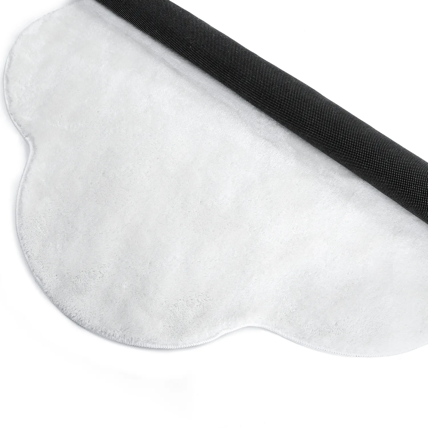 Pyöreä Aaltokuvioinen Matto - Aranga Super Soft Fur (valkoinen)