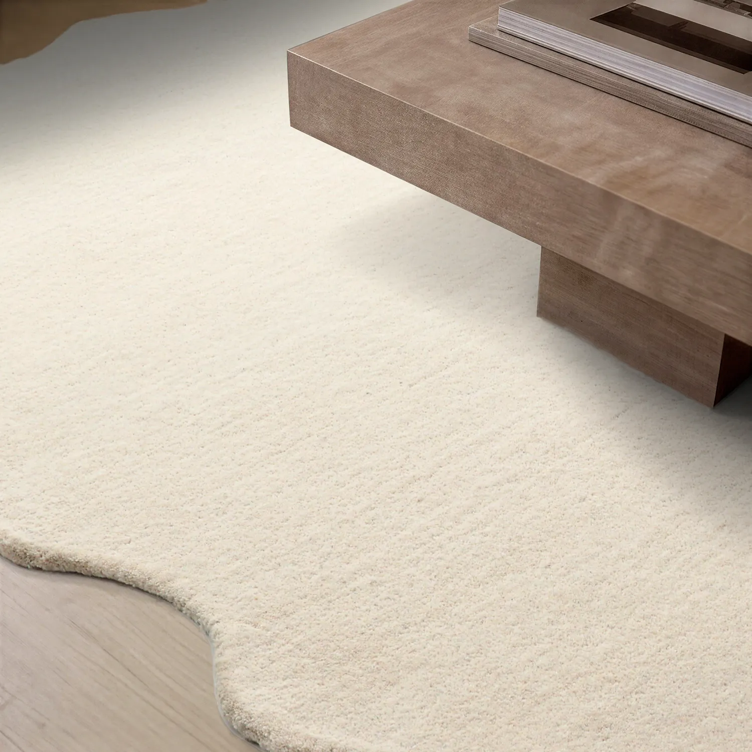 Aaltoileva villamatto - Diu Hand Tufted Wool Premium (kerma)