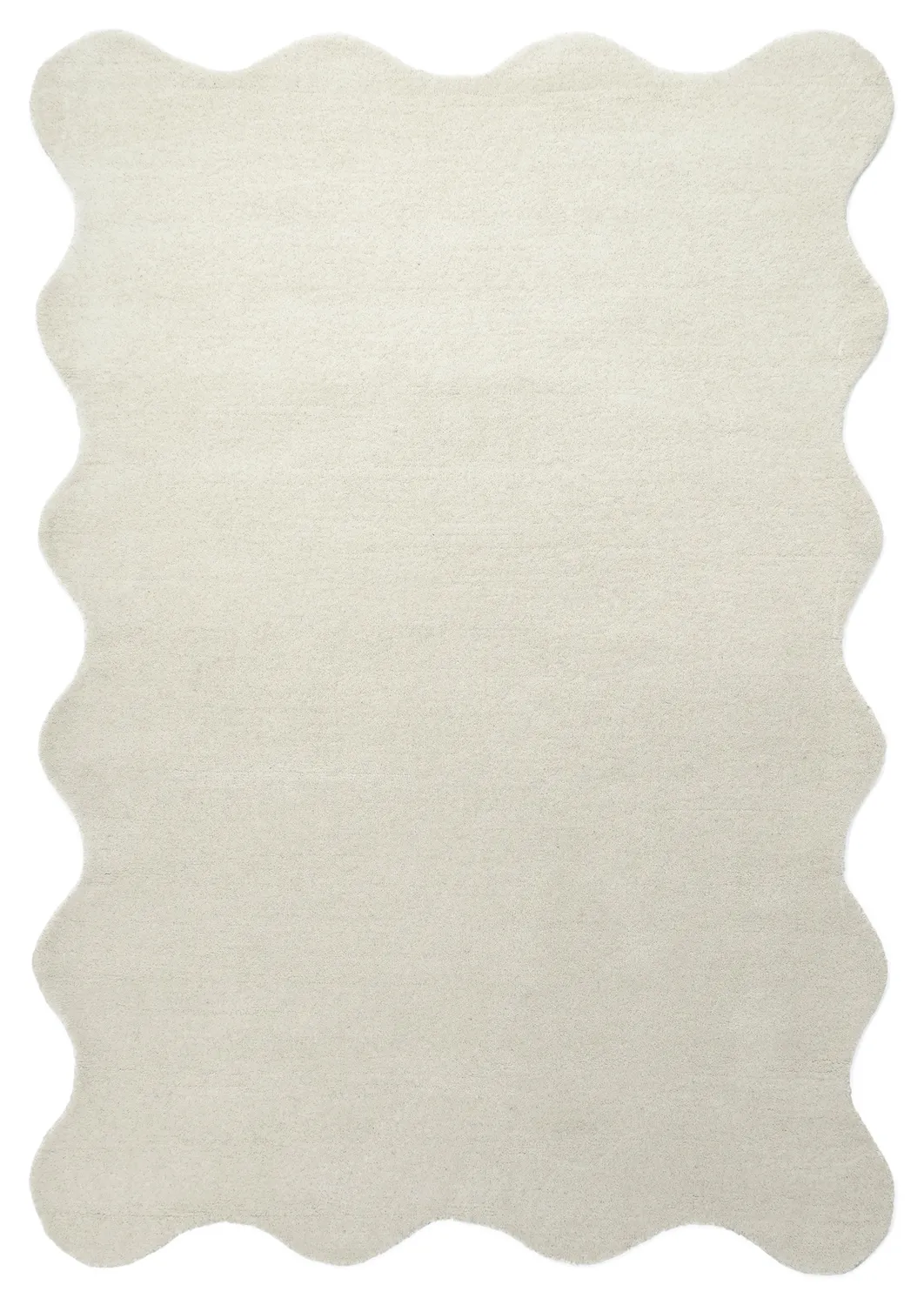 Aaltoileva villamatto - Diu Hand Tufted Wool Premium (valkoinen)
