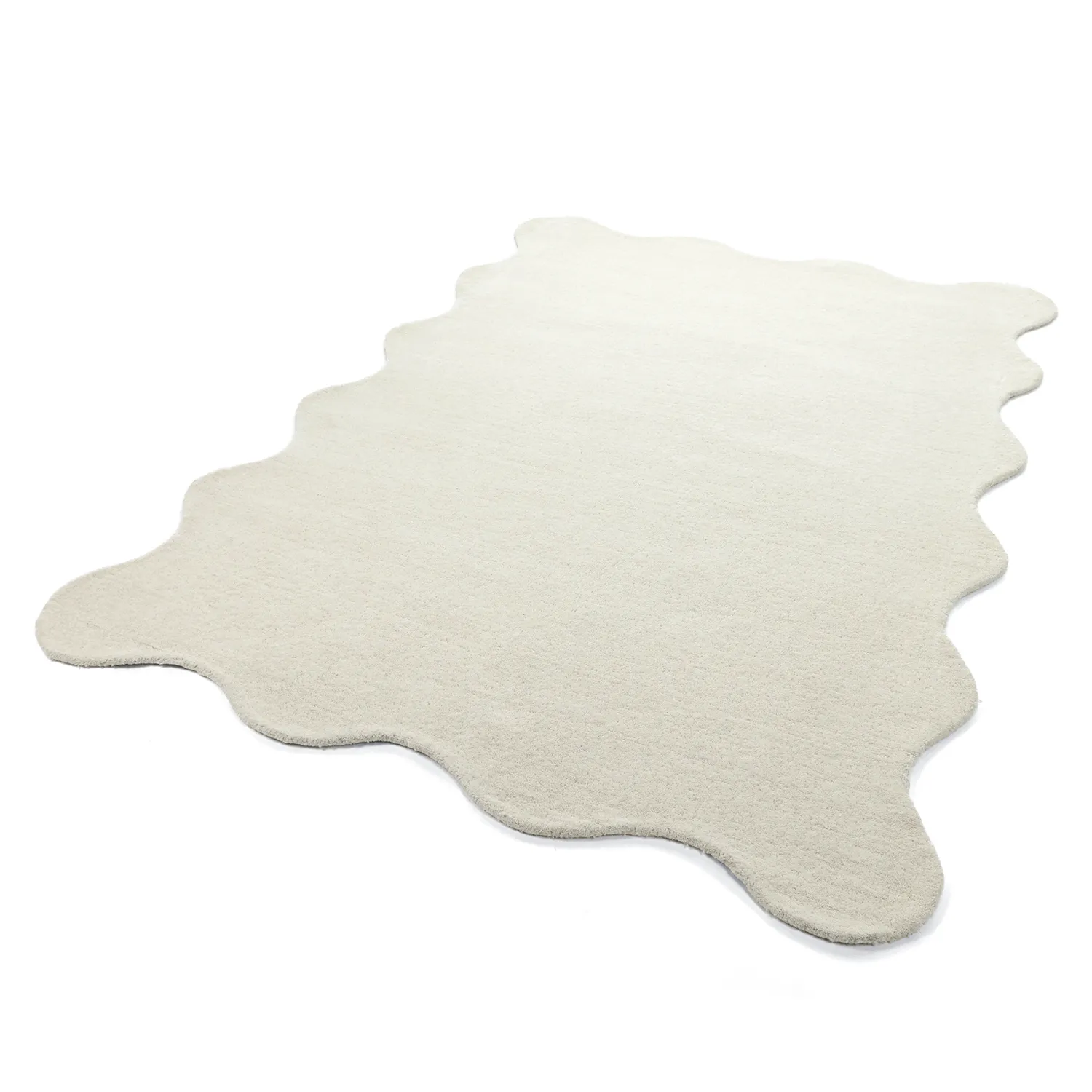 Aaltoileva villamatto - Diu Hand Tufted Wool Premium (valkoinen)