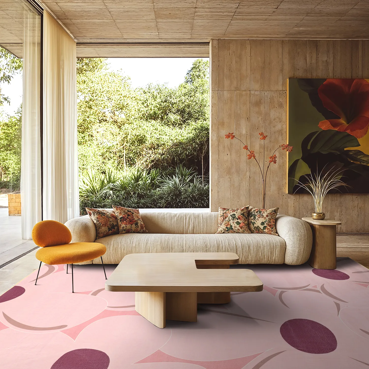 Wilton-matto - Honfleur (pinkki/multi)