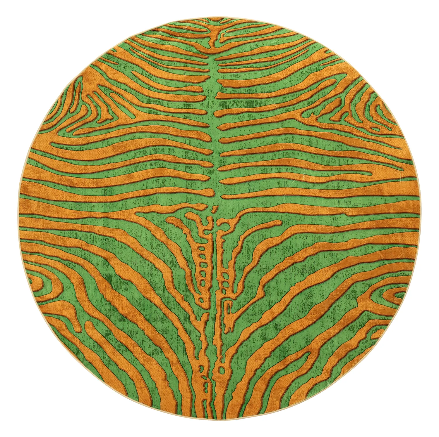 Pyöreät matot - Zebra (vihreä/oranssi)