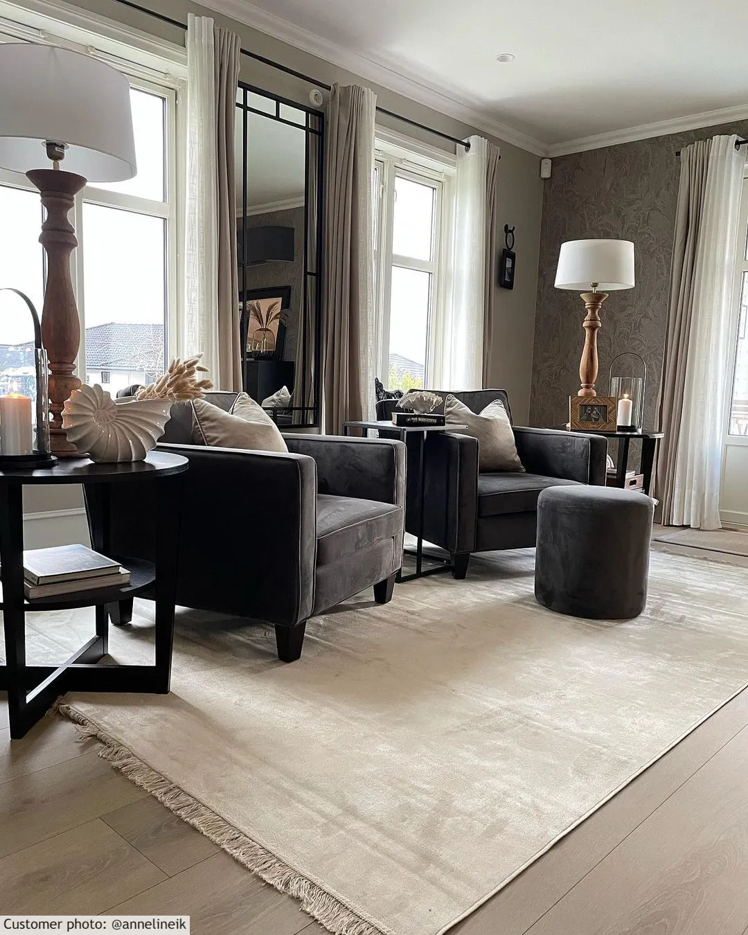 Wilton-matto - Art Silk (vaaleanharmaa/beige)